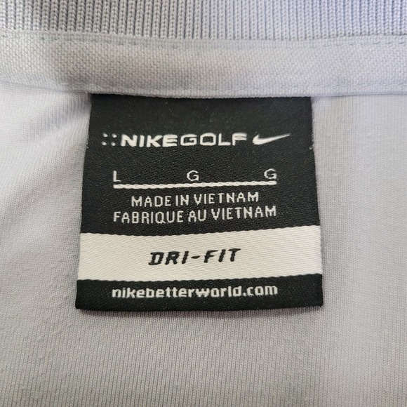 Nike Golf Polo Dri Fit Men's‎ Large Grey Diamond Pattern Gray Performance - Picture 6 of 9